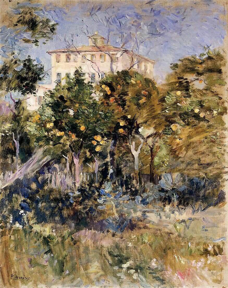 “Villa with Orange Trees, Nice” by Berthe Morisot